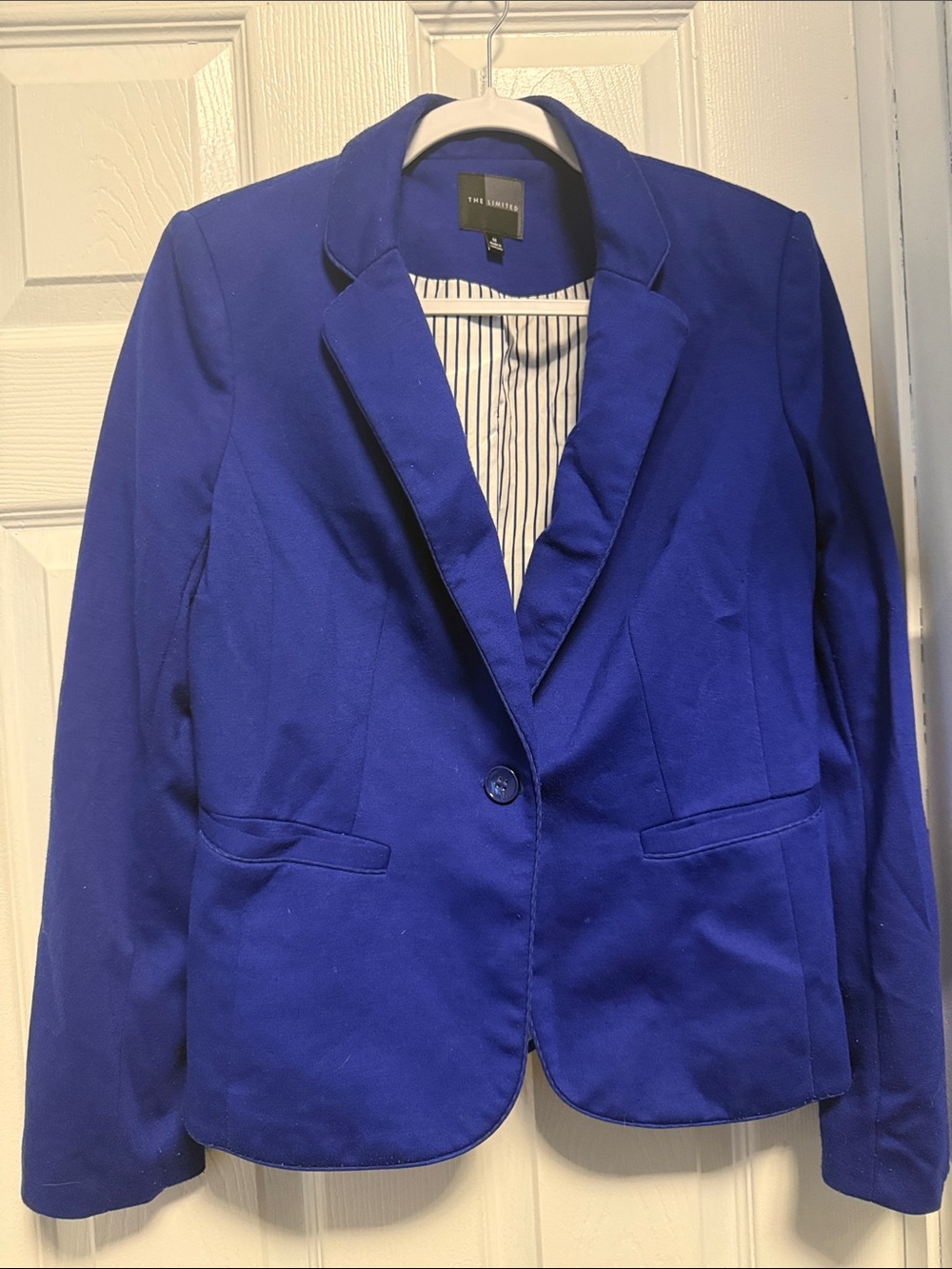 The Limited Royal Blue Blazer with Striped Lining - Picture 3 of 4